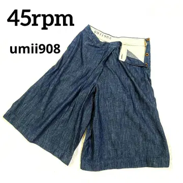 45rpm umii908 데님 가우초 팬츠 사이즈 2 일본제 면 100%