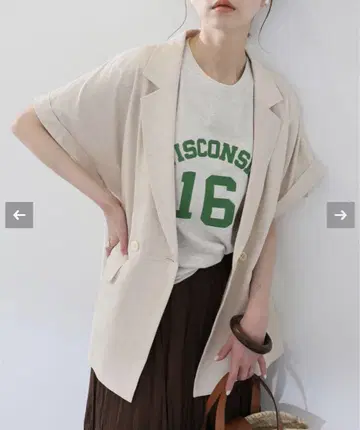 SLOBE IENA 베이지 린넨 반팔 자켓 슬로브 이에나