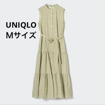 유니클로 슬라브 코튼 원피스 슬리브리스 M
