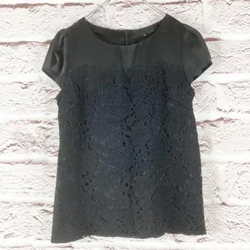 r146 UNTITED 블랙 레이스 반팔 튜닉