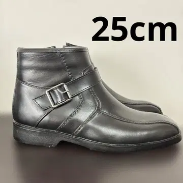 블랙 가죽 부츠 25cm