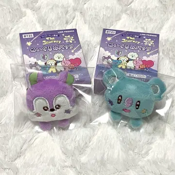 BTS KOYA&MANG 훼미리마트 봉제 인형 배지 2개 세트