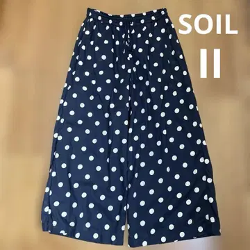 SOIL 코튼 보일 도트 와이드 이지 팬츠 사이즈 II 블랙