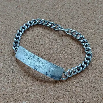 WW2 1940s ID 팔찌 스털링 실버