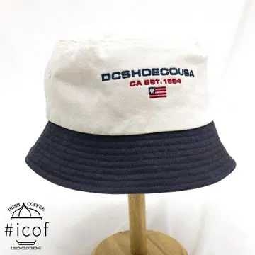 DC SHOES 클래식 로고 버킷 햇 화이트 네이비 a253