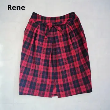 Rene 르네 타탄 체크 코쿤 스커트 38 FOXEY