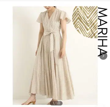 MARIHA 지그재그 패턴 랩 드레스