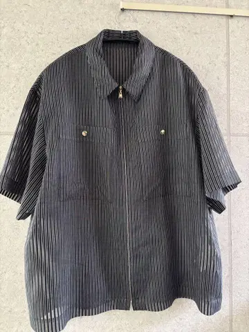 cullni exclusive 24SS 스트라이프 ZIP s/s 셔츠