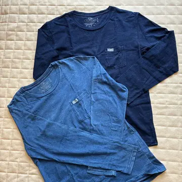 BLUE BLUE 블루 블루 포켓 부착 긴팔 티셔츠 M