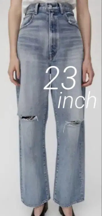 moussy 하이 웨스트 데미지 스트레이트 데님 사이즈 23
