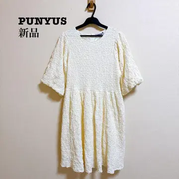 새상품 PUNYUS 퍼프 슬리브 미니 원피스