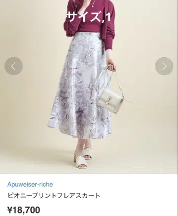 Apuweiser-riche 비오니 프린트 플레어 스커트