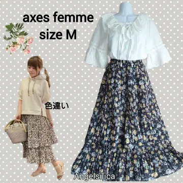 axes femme 블라우스&스커트 M 플라워 걸리시 코디 판매