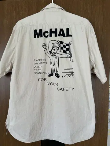 맥홀 McHAL 백 프론트 와펜 반팔 워크 셔츠