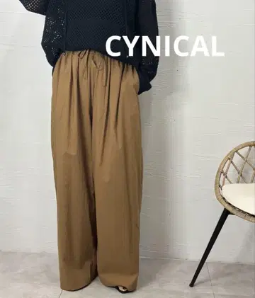 CYNICAL 면 로운 와셔 팬츠 카멜 02