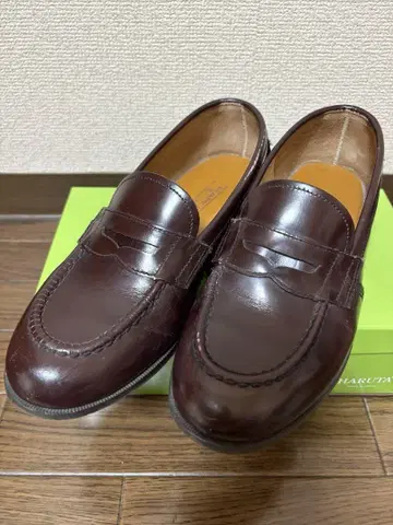 HARUTA 하루타 다크 브라운 24.5EEE 와이드 가죽 로퍼