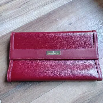 TRUSSARDI 가죽 3단 폴더형 지갑 레드