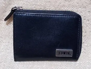 EDWIN 블랙 가죽 코인 케이스 중고품