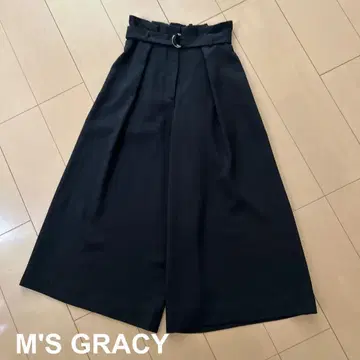 M'S GRACY 와이드 팬츠 블랙 벨트 포함