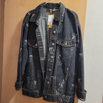 플루토 프린트 데님 자켓