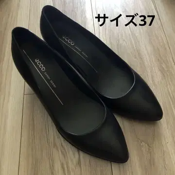 ECCO 블랙 하이힐 37 천연 가죽 새상품급