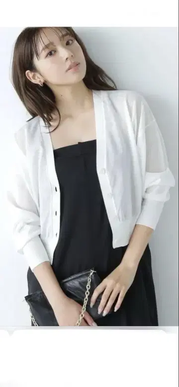 크롭 시어 가디건 NATURAL BEAUTY BASIC