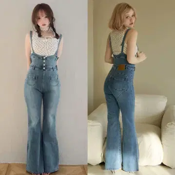 앤드메리 하트 힙 데님 올인원 M