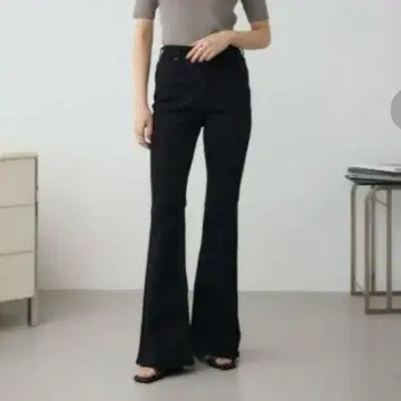 AZUL by Moussy 블랙 플레어 팬츠 S