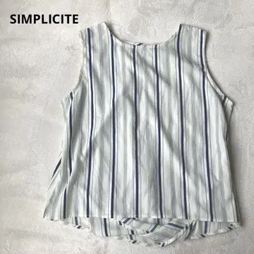 SIMPLICITE 심플리시떼 스트라이프 패턴 슬리브리스 블라우스