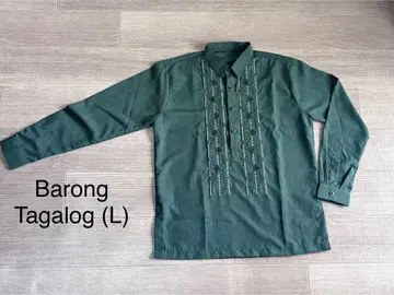 바론 타갈로그 Barong Tagalog Olive Green (L)