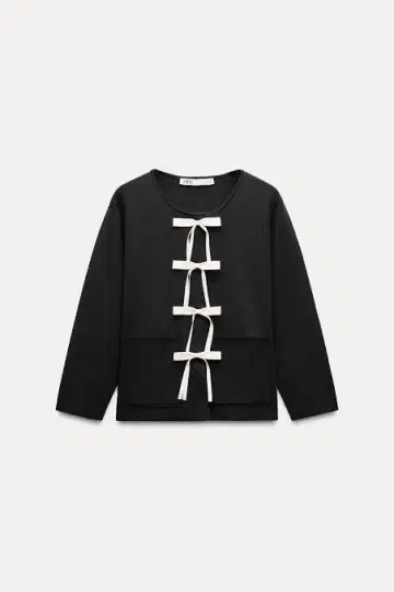 ZARA 자라 리본 니트 가디건