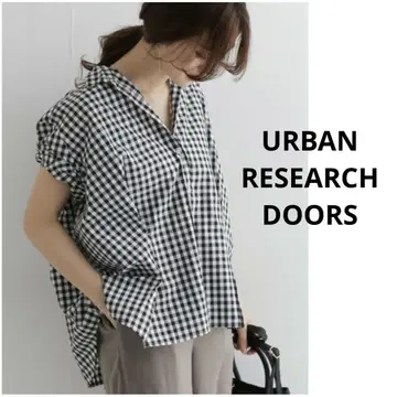 URBAN RESEARCH DOORS 반팔 와이드 턱 셔츠