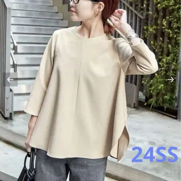 Spick and Span 드라이 더블 크로스 플레어 블라우스