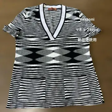 MISSONI 스트라이프 V넥 튜닉 반팔 미사용 새상품