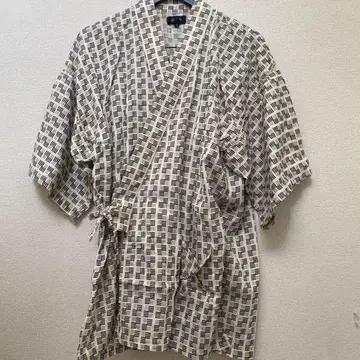 블랙 화이트 격자 무늬 진베이 Jinbei 상하의 세트