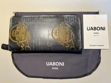 UABONI 블랙 장지갑 골드 레터링