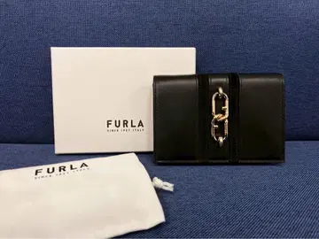 FURLA 훌라 시레나 3단 폴더형 지갑 가죽 여성용 블랙 검정