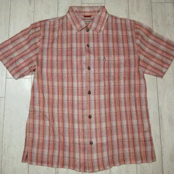 새상품급/Hush Puppies/허시파피/체크/셔츠/면 100%/빨간색