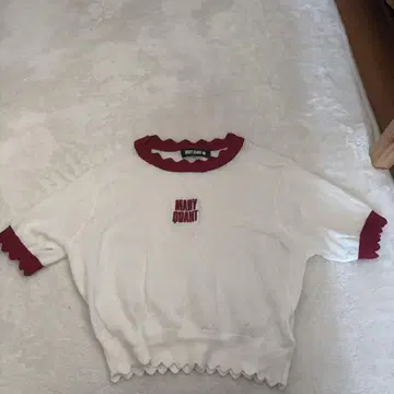 MARY QUANT 반팔 상의 M 화이트/레드