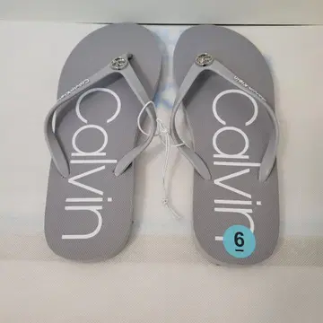 캘빈클라인 23cm 비치 샌들 여성용 그레이 미사용 새상품