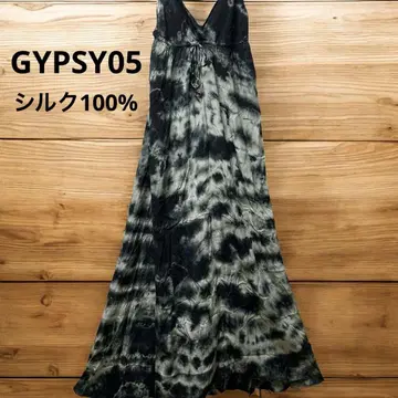 GYPSY 05 실크 100% 타이다이 맥시 원피스 M 블랙 계열