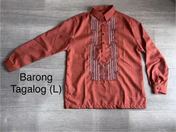 바론 타갈로그 Barong Tagalog Dark Orange (L)