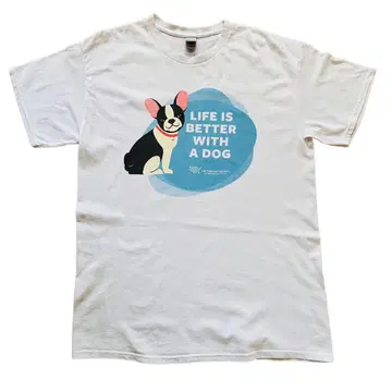 GILDAN "LIFE IS BETTER WITH A DOG" 티셔츠 L