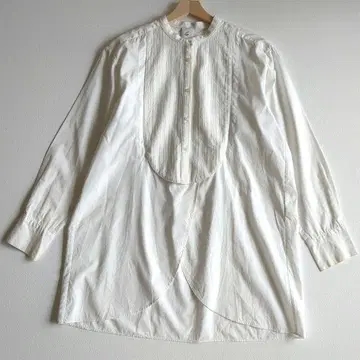 6 로쿠 긴팔 셔츠 NEW DRESS SHIRT 핀턱 코튼 화이트