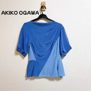 AKIKO OGAWA 실크 100% 바이컬러 블라우스