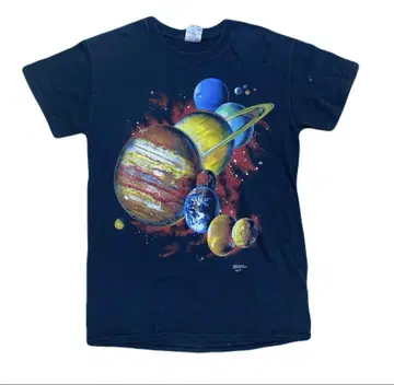 90s y2k earth 티셔츠 지구 우주 블랙 빈티지 별