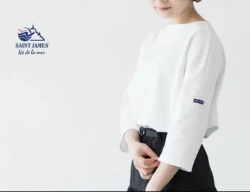세인트제임스 화이트 드롭 숄더 7부 소매 티셔츠 화이트 T5