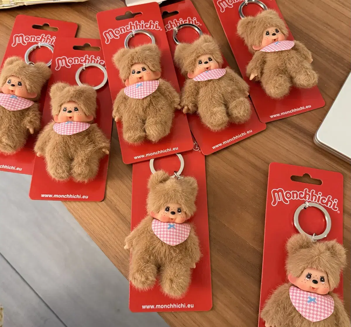 Monchhichi Bebichhichi Plush Doll Key Chain Brown Keyring