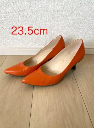 오렌지 컬러 하이힐 23.5cm