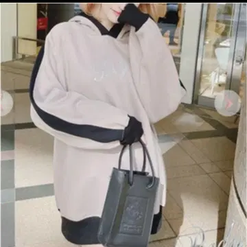Rady 바이컬러 후디 후드티 큐빅 로고 S